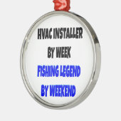 HVACインストーラーの愛魚釣り メタルオーナメント (左)