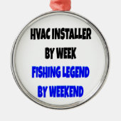 HVACインストーラーの愛魚釣り メタルオーナメント (正面)