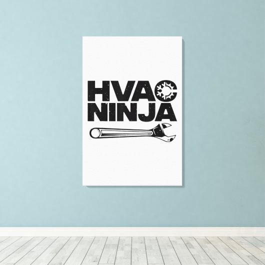 HVACギフトおもしろいテクニカ男性へーカッコいいエア管区 キャンバスプリント (インサイチュ (ウッドフロア))