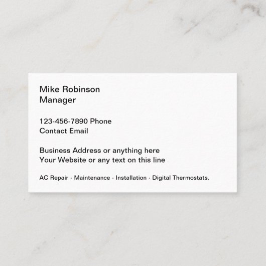 HVACクール両面名刺 名刺 (裏面)