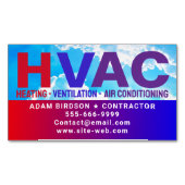 HVACサービス(暖房、冷房、空調) マグネット名刺 (正面)