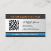 HVACサービス – 暖房、換気、AC 名刺 (裏面)