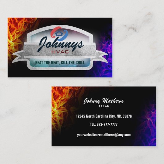 HVACスローガンの名刺 名刺 (正面/裏面)