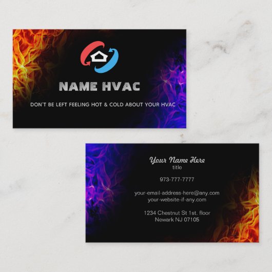 HVACスローガンの名刺 名刺 (正面/裏面)