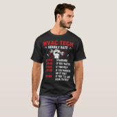 HVACテック時給デザインおもしろい修理工テクン Tシャツ (正面フル)