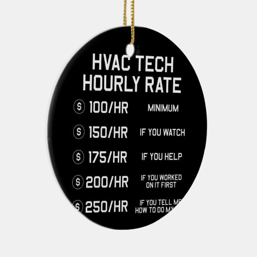 HVACテック時給Tシャツ セラミックオーナメント (右)