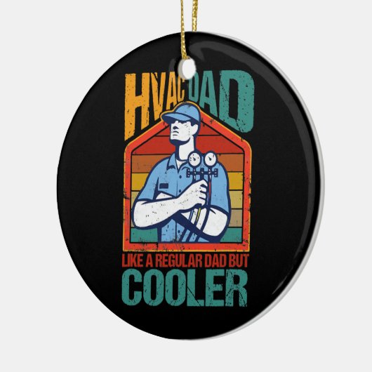 HVACパパがHVACクールテクニシの父親 セラミックオーナメント (左)