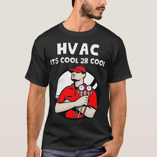 HVAC修カッコいい理が熱おカッコいいよび空気ACに Tシャツ (正面)