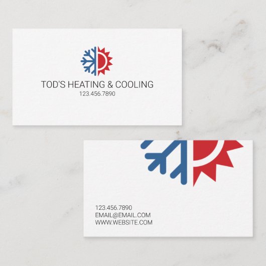 HVAC冷暖房、空調 名刺 (正面/裏面)