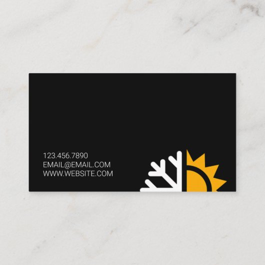 HVAC冷暖房、空調 名刺 (裏面)