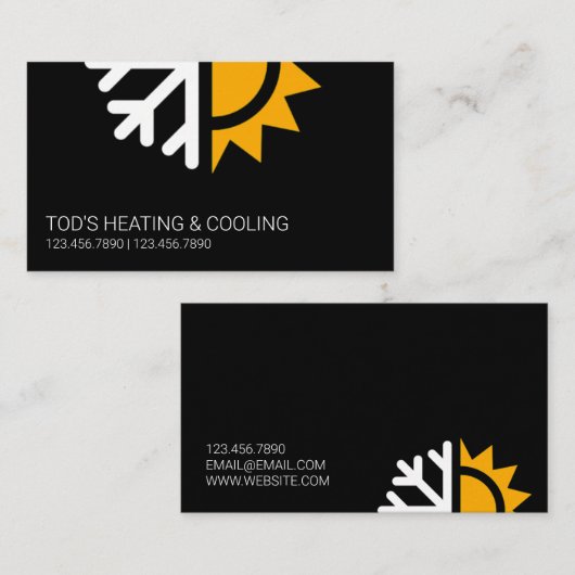 HVAC冷暖房、空調 名刺 (正面/裏面)