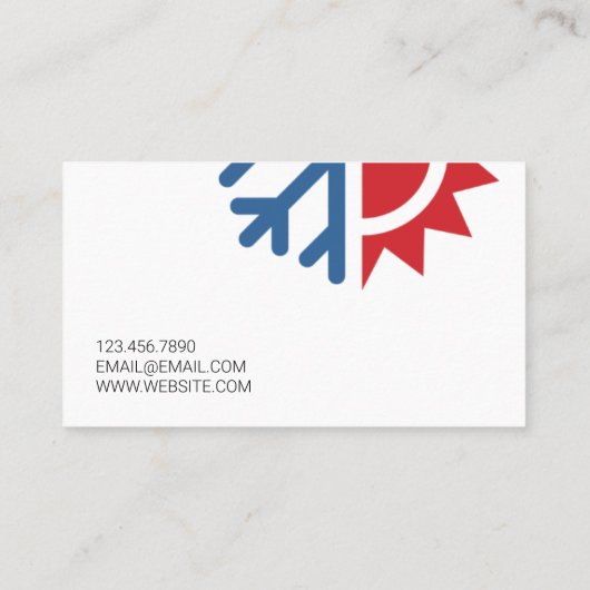 HVAC冷暖房、空調 名刺 (裏面)