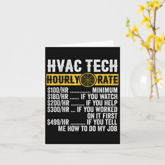 Hvac技おもしろい術者の車の時給セットをクリック カード (黄色い花)