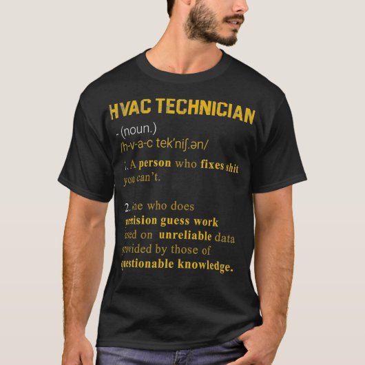 HVAC技術定義の精度推測作業アンレリーフ Tシャツ (正面)