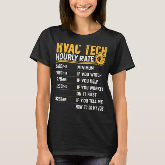 HVAC技術時給 – おもしろい HVAC技術者AC R Tシャツ