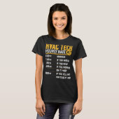 HVAC技術時給 – おもしろい HVAC技術者AC R Tシャツ (正面フル)