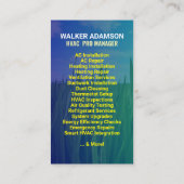 HVAC技術者および請負業者 | プロフェッショナル 名刺 (裏面)