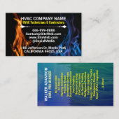 HVAC技術者および請負業者 | プロフェッショナル 名刺 (正面/裏面)