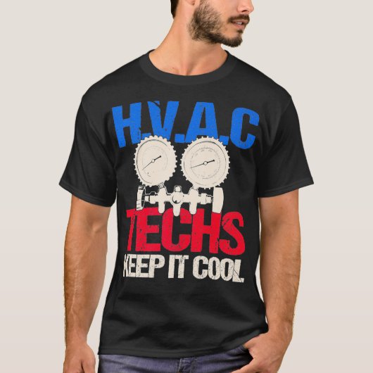 HVAC技術者がおもしろいItの温保熱をカッコいい与える Tシャツ (正面)