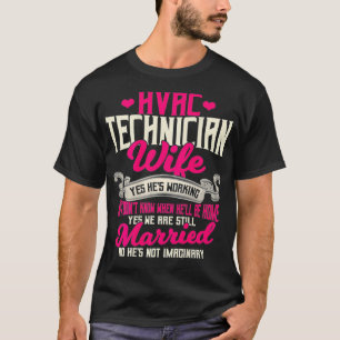 HVAC技術者が布の裏に妻のデザインを贈る Tシャツ