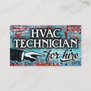 HVAC技術者による名刺の採用 – 青（赤） 名刺