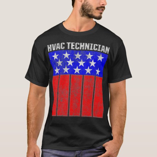 HVAC技術者によるHVACテクおもしろいテックの指示 Tシャツ (正面)