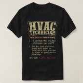 HVAC技術者のおもしろい定義 Tシャツ (デザイン正面)