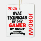 HVAC技術者のビデ遊オゲーム セラミックオーナメント (左)