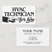 HVAC技術者の名刺 – カッコいいヴィンテージ 名刺 (正面/裏面)