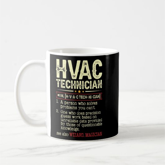 HVAC技術者の定義ヴィンテージHVAC Tech AC Re コーヒーマグカップ (左)