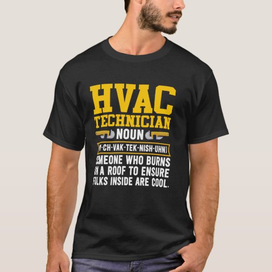 HVAC技術者の定義HVAC技術整備士レポート Tシャツ (正面)