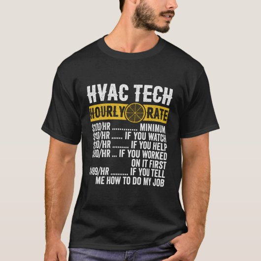 Hvac技術者の時間当り料金S Tシャツ (正面)