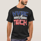HVAC技術者ギフト愛国的なアメリカ国旗の技術 Tシャツ (正面)