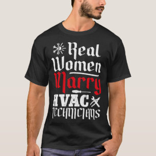 HVAC技術者テック夫結婚妻の結婚 Tシャツ