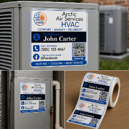 HVAC技術者用ステッカー|メンテナンスとサービス スクエアシール