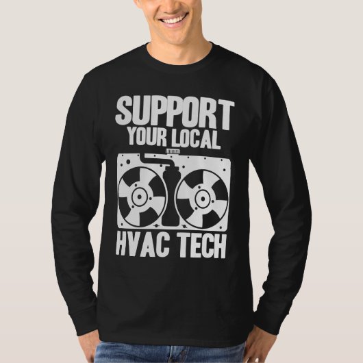 HVAC技術者 空調サポート あなたの街のHVAC Tシャツ (正面)