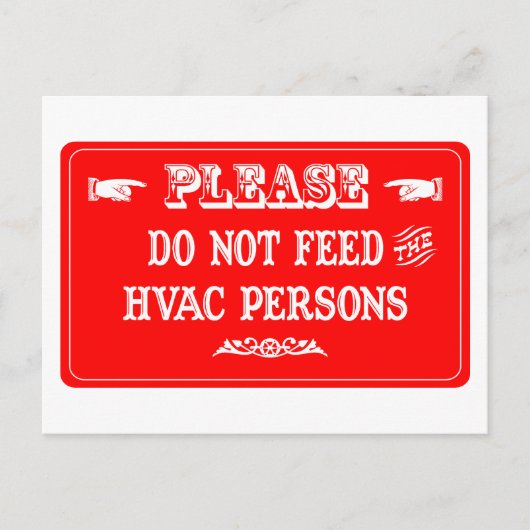 HVAC担当者食べ物を与えを避ける ポストカード (正面)