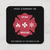 HVAC暖房冷却スペシャリストモダンQRコード スクエア名刺 (正面)
