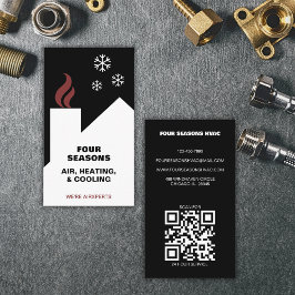 HVAC暖房冷却スペシャリストモダンQRコード 名刺