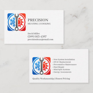 HVAC暖房・冷房業者のビジネスカード 名刺
