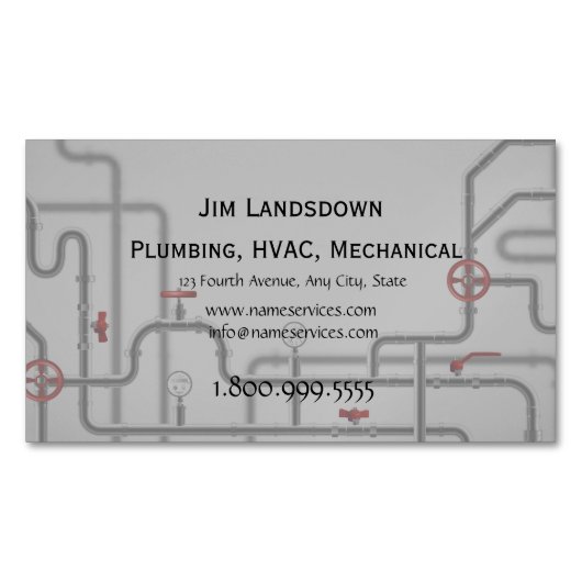 HVAC機械給排水衛生設備カスタム マグネット名刺 (正面)