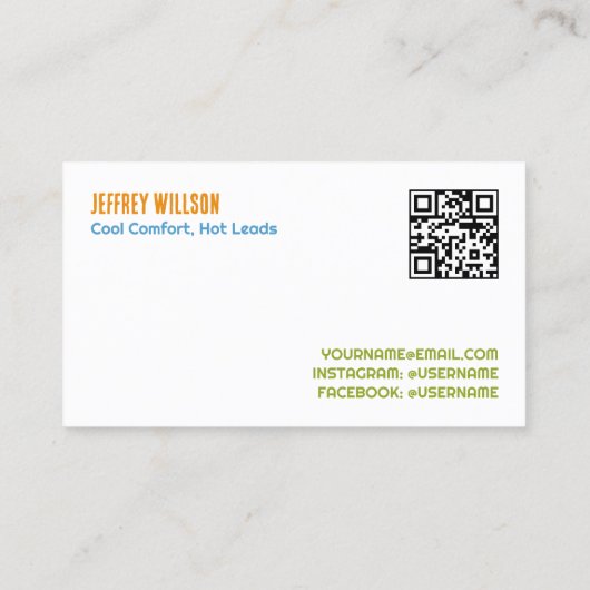 HVAC空調カスタムQR 名刺 (裏面)