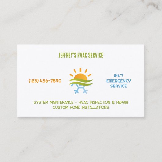 HVAC空調 名刺 (正面)