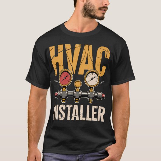 Hvac設置技師ユニフォーム 暖房・冷房 tシャツ (正面)