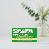 HVAC ゾーニングおよび空気流量専門サービス | エアコン 名刺 (スタンド正面)