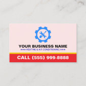 HVAC 空調 ロゴ ビジネスカード ブラック レッド (正面)