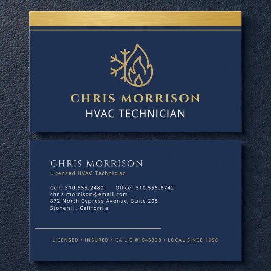 HVAC AC Heating Cooling Heat Service Tech 名刺