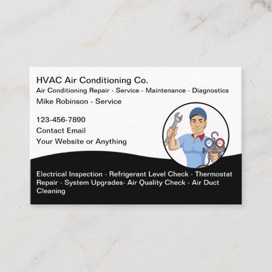 HVAC Air Conditioning Services Business Cards 名刺 (正面)