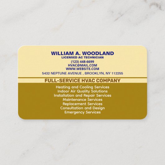 HVAC Company Logo, Slogans & Qr Code | Luxury Gold 名刺 (裏面)