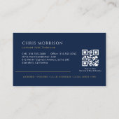 HVAC Company Navy Blue QR Code 名刺 (裏面)